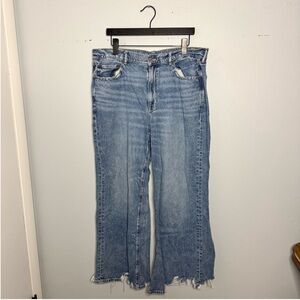 American Eagle Blue Baggy Wide-Leg Jeans